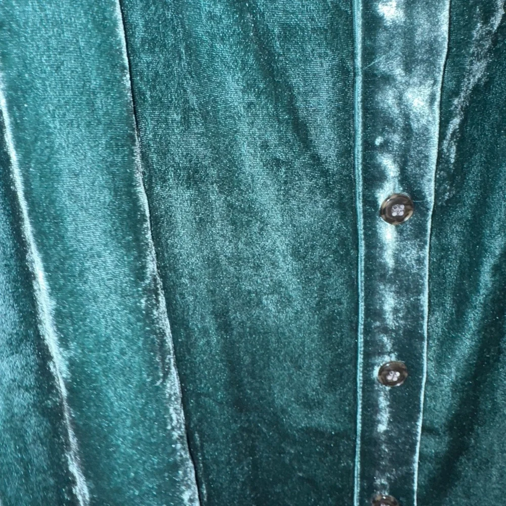 J.Crew Puff-sleeve Velvet Midi Dress Size 10 - Picture 5 of 5